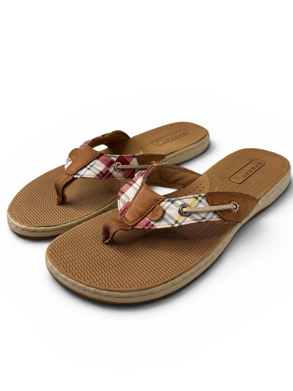 Sperry Top Sider Seafish Women's Sandals Size 8 Thong Flip Flop Nautical Preppy